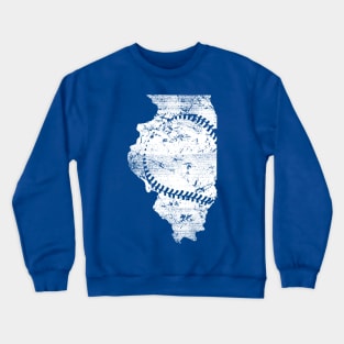 Illinois with Baseball Strings Crewneck Sweatshirt